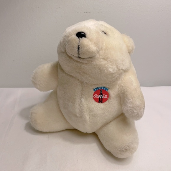 Vintage 90’s Coca Cola Stuffed Plush Polar Bear - Picture 1 of 12